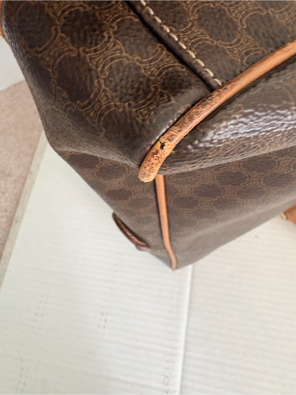 Celine Brown Patterned Leather Briefcase/laptop bag - Picture 11 of 16